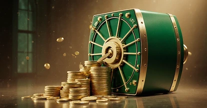 Casino roulette wheel and gold coins — premium gaming experience with Crowngreen